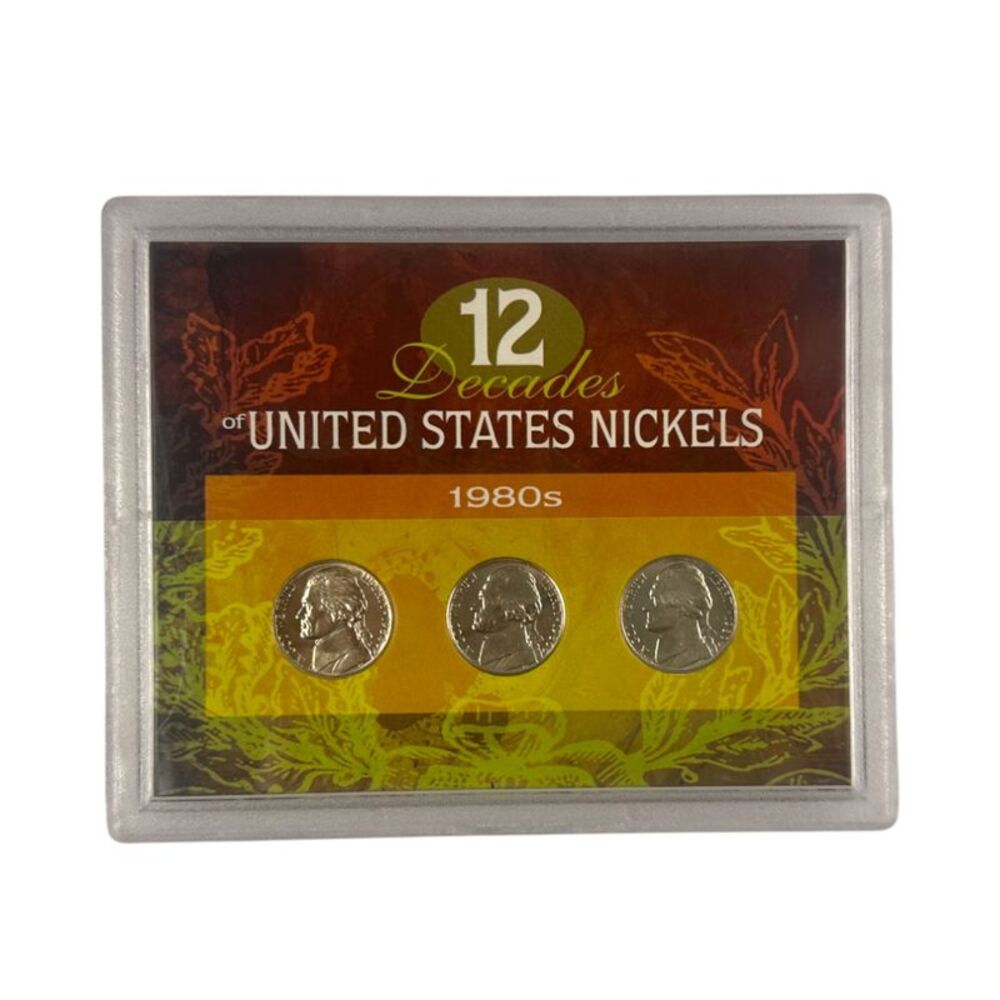 American Coin Treasures 3pc Coin Set 12 Decades of United States Nickels: 1980s